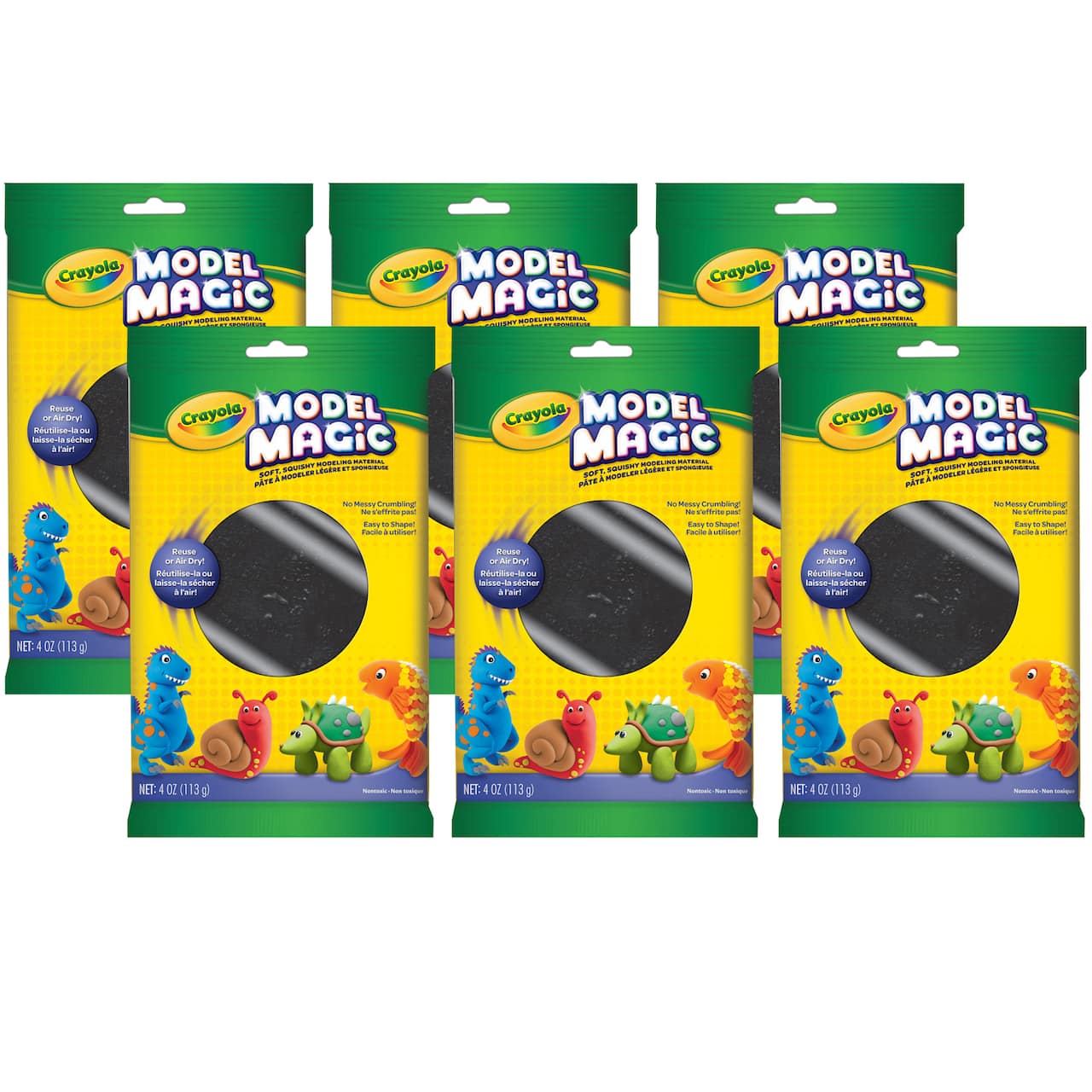4 Packs: 6 ct. (24 total) Crayola® Model Magic® 4oz. Black Modeling Compound